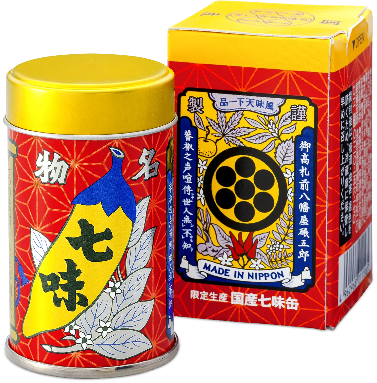 国産七味缶 14g（缶入り）と小箱